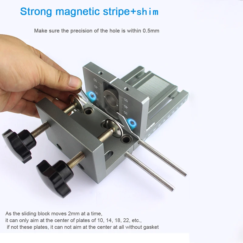 THGS Dowelling Jig for Furniture Fast Connecting Cam Fitting 3 In 1 Woodworking Drill Guide Kit Locator 1 set