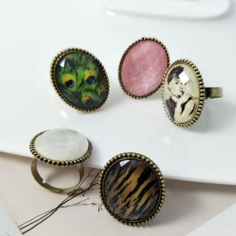 Винтажные овальные кольца для женщин, ювелирные изделия, кольца с зеленым розовым камнем для женщин, парные обручальные кольца для женщин, обручальное кольцо, подарки для женщин