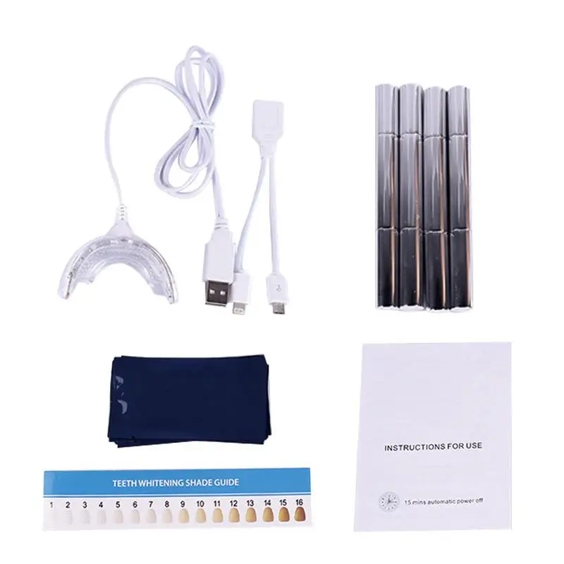 

Teeth Whitening Kit 2G Gel Rotary Teeth Whitening Pen Red Blue USB Wire Lamp Dental Instrument Set Teeth care tool