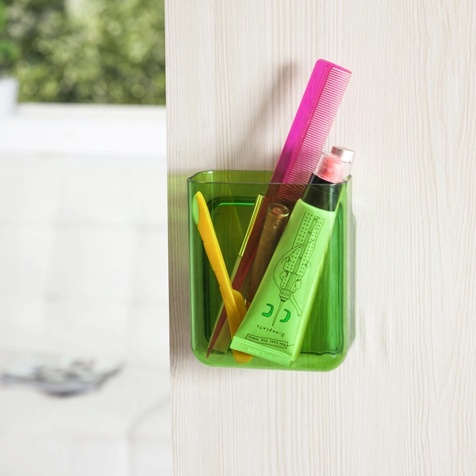 Bathroom Toothbrush Storage Box Wall-mounted Cosmetics Box Remote Control Holder Kitchen Tools Finishing Box