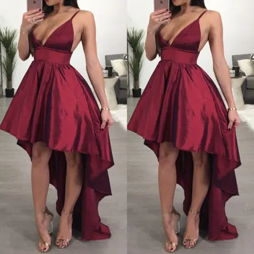 

Women Sexy Spaghetti Backless Gown Ladies Deep V Neck Dress Bridesmaid Prom Ball Gown Formal Party Maxi Dresses