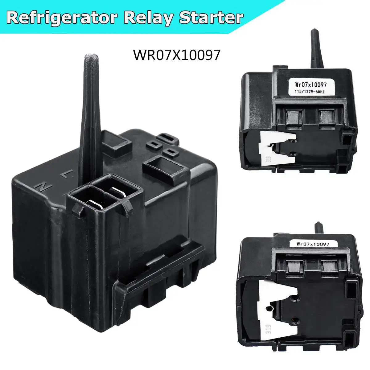 

Refrigerator Parts Compressor Relay Starter Overload For GE 513604045 WR07X10097
