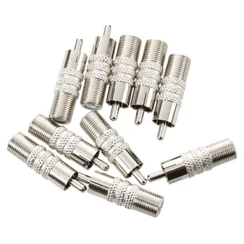 

10pcs F Type Female to RCA Male RF Connector Coupler Coax Adapter