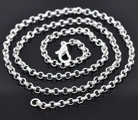 

DoreenBeads 12 Silver Plated Link Chain Necklaces 3.2x0.5mm 18" (B14099) yiwu