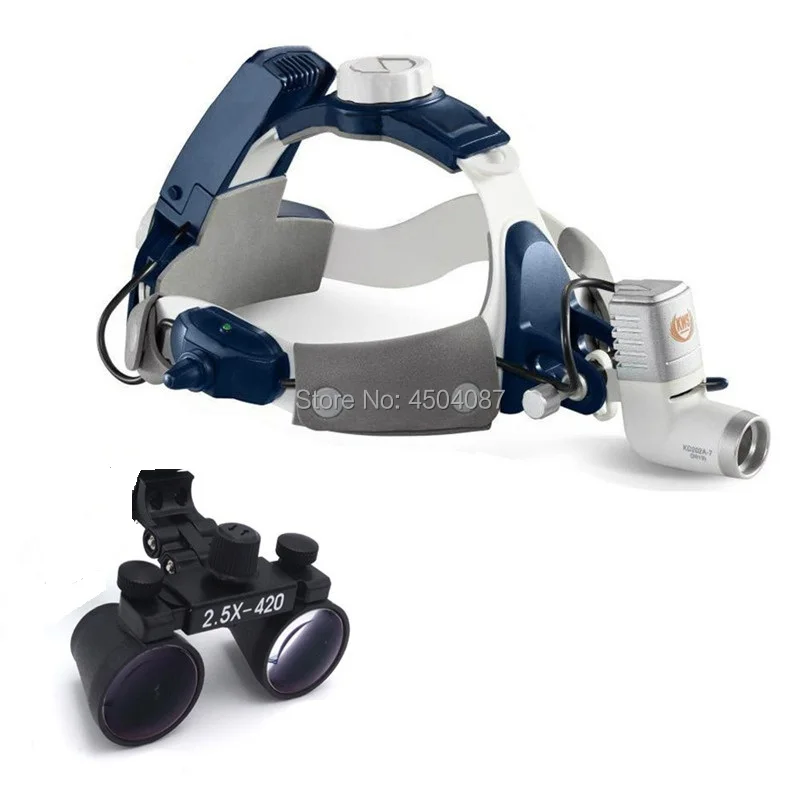

2.5X420mm Medical Loupes Binocular Magnifier Medical Dental Surgical Loupes+ 5W LED Medical Headlight Headlamp 2 Battery