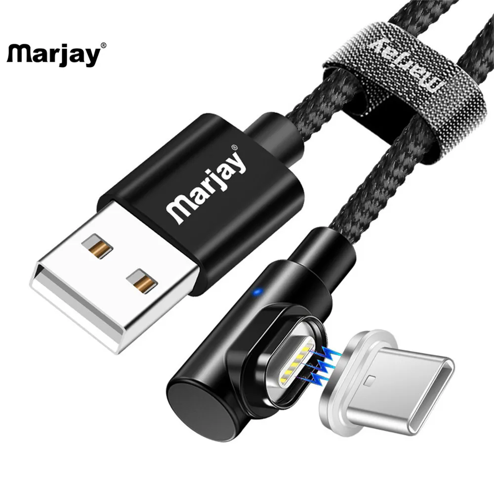

Marjay Magnetic Type C Cable USB C Charger Cables for Xiaomi Magnetic USB Type C 90 Degree USB Cable Fast Charging for Samsung