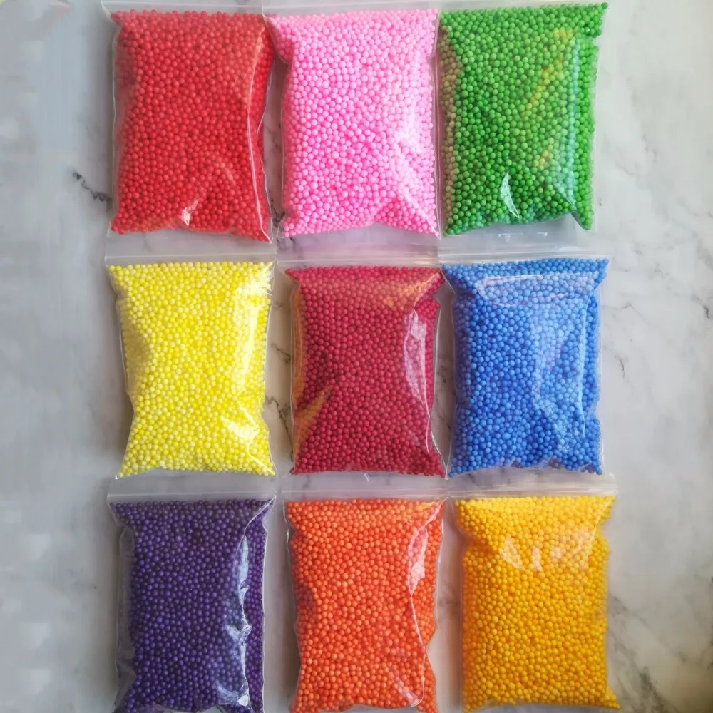 15000pcs DIY Snow Mud Particles Accessories Slime Balls Small Tiny Foam Beads for Floam Filler DIY Supplies