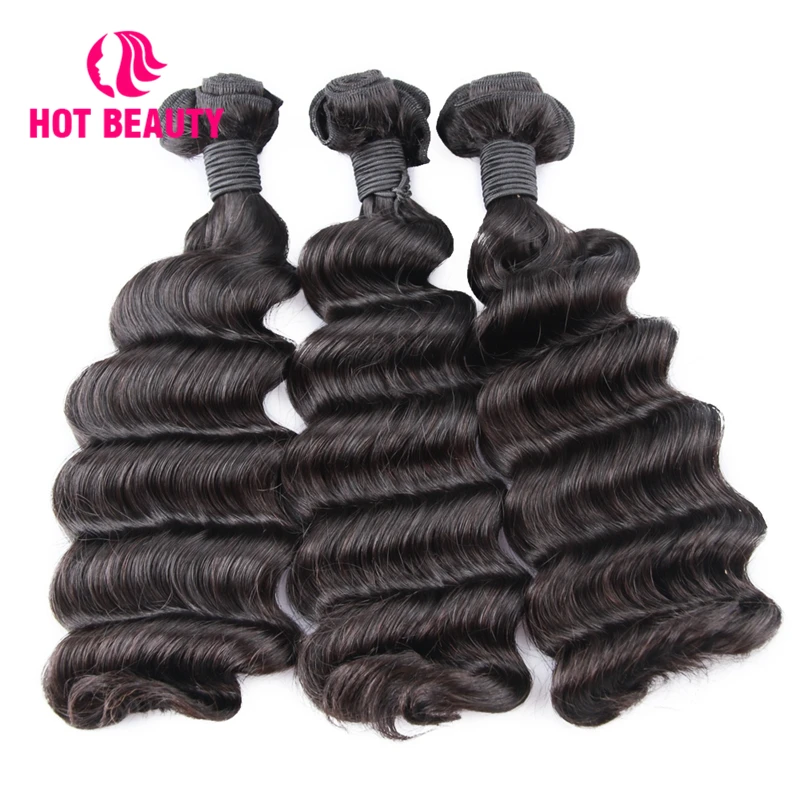 Hot Beauty Hair Brazilian Weave Bundles Funmi Double Drawn Remy 100% Human Ocean Wave Curly Extension | Шиньоны и парики