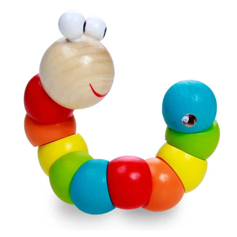 

Baby Magical Insect Wooden Caterpillar Toy Puzzle Twist Worm Caterpillar Animal Doll Wooden Puzzle Toys Educational Gift