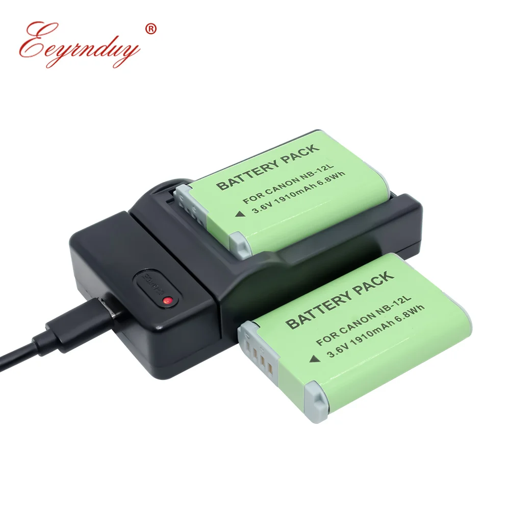 

2pcs NB-12L NB12L NB 12L Camera battery charger set for Canon PowerShot G1 X G1X Mark II Mark2 N100 VIXIA mini X