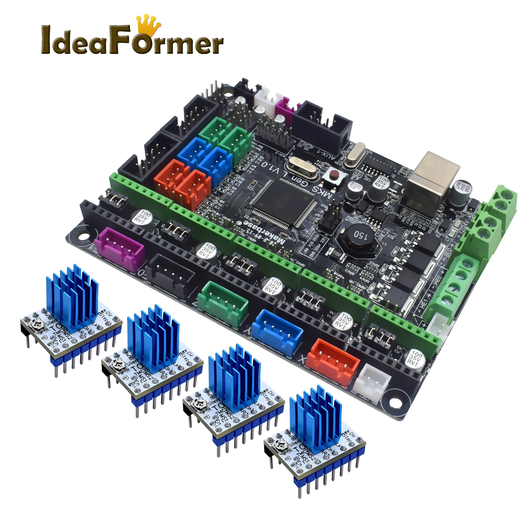 Запчасти для 3D принтера MKS Gen V1.0 плата управления Mega 2560 RepRap Ramps1.4 + 4 шт.