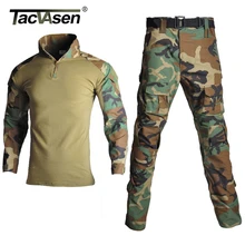 TACVASEN, Мужская тактическая камуфляжная военная форма, костюм, Мужская армейская одежда, наборы, страйкбол, боевая рубашка, брюки-карго, без подкладки