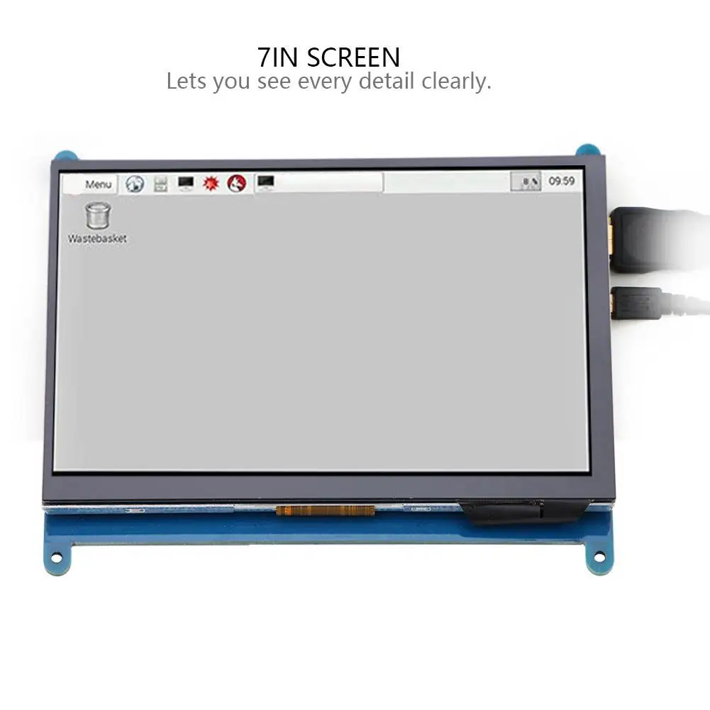 7 дюймов Full View ЖК дисплей IPS сенсорный Экран для Raspberry Pi 1024*600 HD HDMI Дисплей емкостный