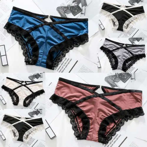 

New Lace Satin Lingerie Panties Women Girl Sexy Lace Underwear Underpants Shorts G-string Thong Panties Briefs Knickers