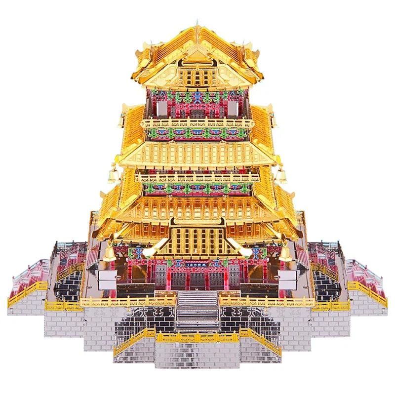 

Piececool 3D Metal Puzzle Toy DIY House Model China Architecture Guanque Tower Metal Craft Puzzles Home Decoration Toys For Kids
