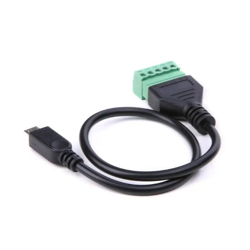 ALLOYSEED 30 см Micro/Mini USB штекер/гнездо на 5 контактный винтовой разъем Micro с защитной