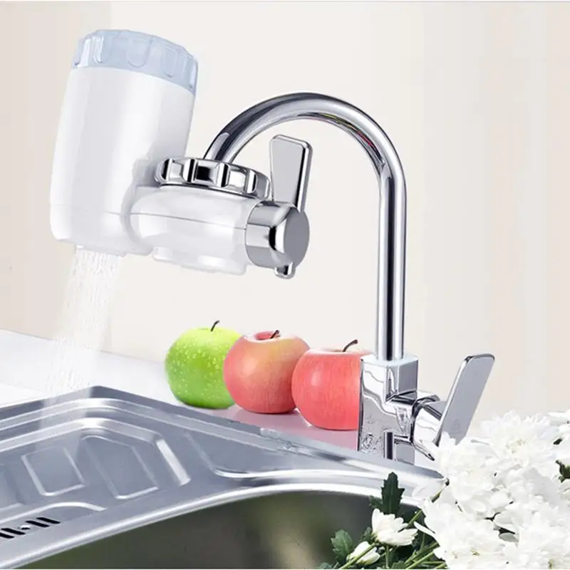 

Kitchen Tap Faucet Water Filter Purifier - Activated Carbon Washable Ceramic Percolator - Reduce Chlorine, Odor, Contaminants