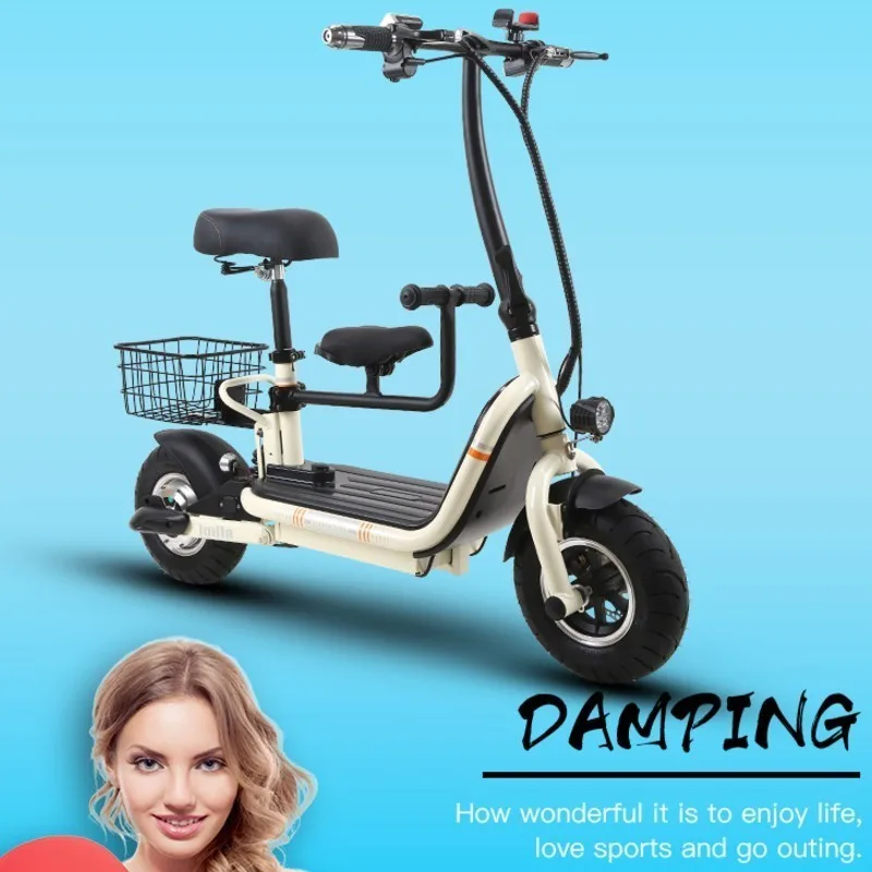 Perfect Mini Folding Electric Bicycle 2 Wheels Electric Bicycle 22 Inch 48V Foldable Smart Electric Scooter For Women Adults 2