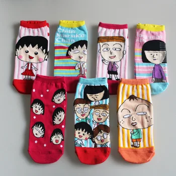 

Anime cartoon Chi-bi Maruko printing socks ankle cos Sakura cute novelty Happy personalized funny men women cotton Calcetines