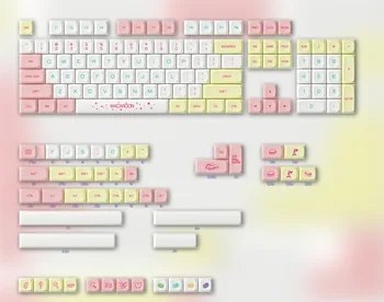 

1 set PBT Dye Sublimation Key Cap Mechanical Keyboard Key Caps MACAROON color match Biscuits Love Candy Keycaps