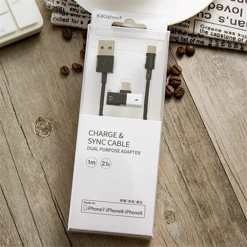 2 In 1 for IPhone 7 8 X Ipad Ipod Double for Lightning Headphone Adapter Charger Music Audio Adapter Converter Splitter and USB 2 In 1 for IPhone 7 8 X Ipad Ipod Double for Lightning Headphone Adapter Charger Music Audio Adapter Converter Splitter and USB