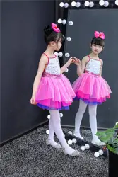 Songyuexia/Детские костюмы для мальчиков и девочек, юбка-американка с блестками, платье принцессы, юбка на подтяжках, Детская Одежда для танцев