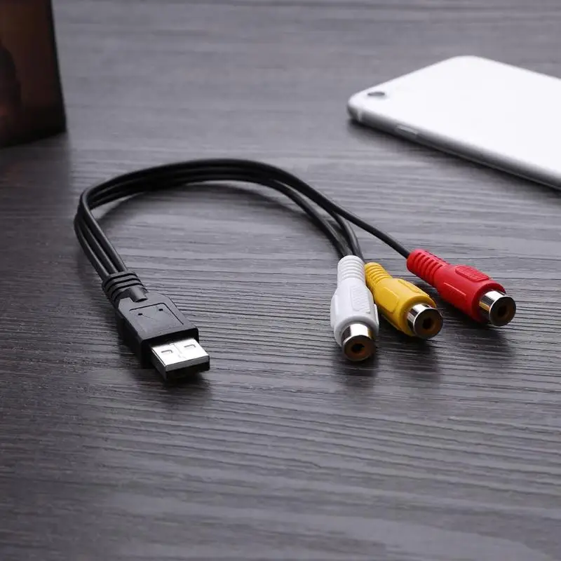 0 3 м USB мужчина к 3RCA гнездовой разъем адаптер Мужской AV аудио конвертер кабель