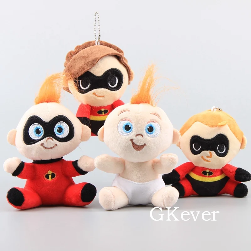 

4 Styles The Incredibles Jack Bob Helen Plush Keychain Toy Doll Figures 5'' Cute Pendant Gift