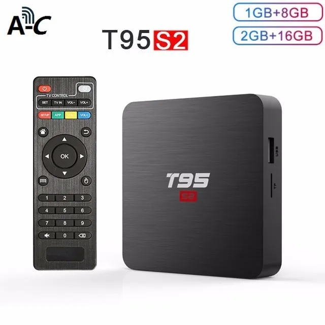 

New T95 s2 Smart Tv Box Android 7.1 Os add 2gb 16gb Amlogic S905w Quad Core 2.4ghz Wifi 4k Set Top Box T95s2 Pk T95 s1