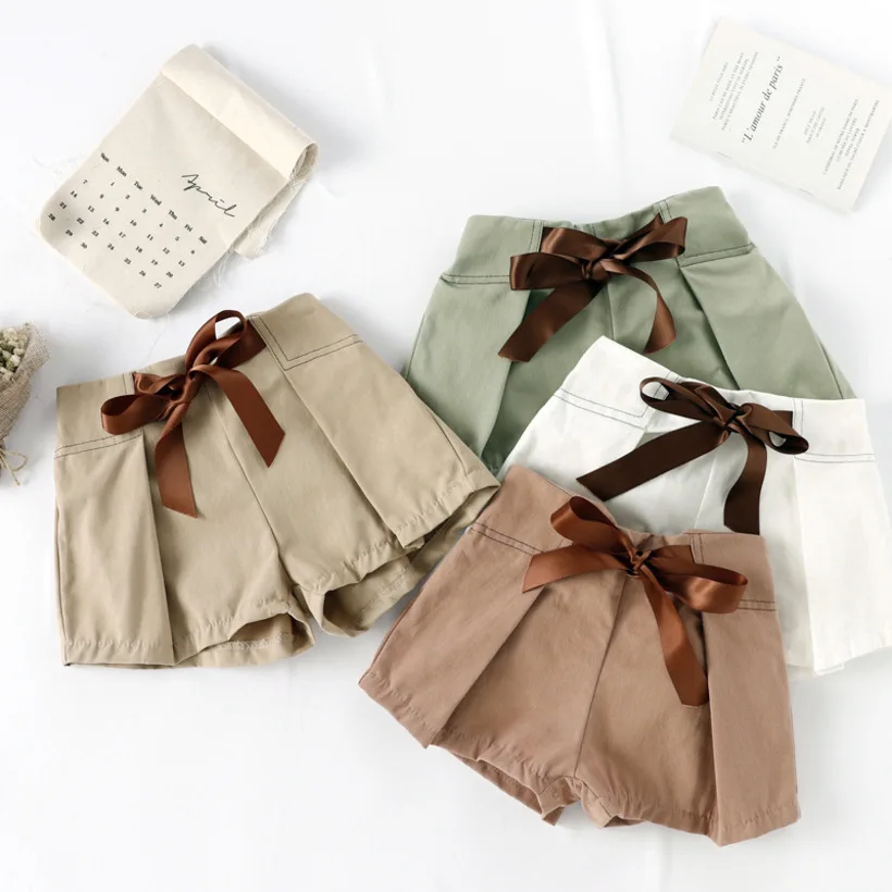

2019 Toddler Baby Girls Shorts Summer Baby Pants Elastic Bow Kis Pant For Girls Princess Girls Short Fashion Girls Clothes