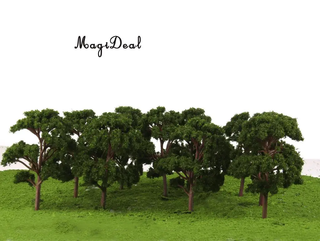 10x 1/75 масштаб темно зеленый Banyan модели деревьев и поезда железнодорожный парк сад