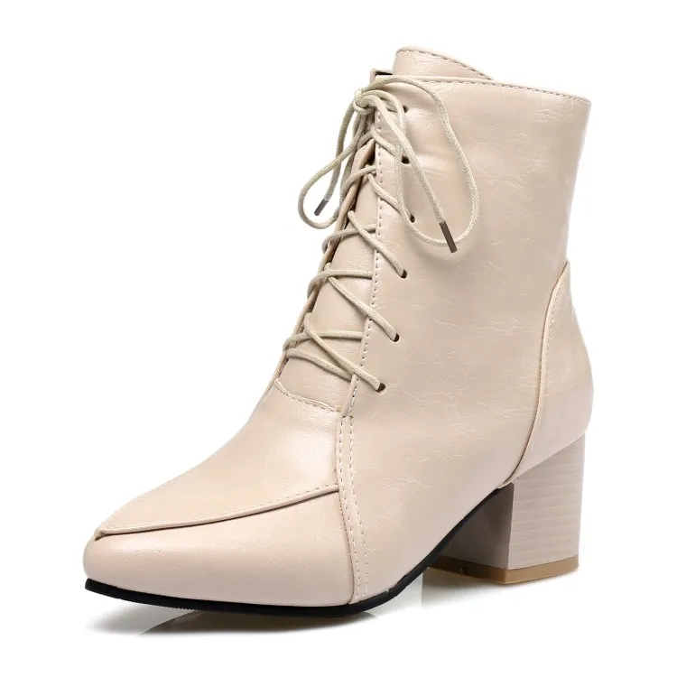 Botas Puntiagudo Plus Primavera Zapatos Pie otoño Tacón Tamaño Inkle c9 22 atado Medio De Dedo Del 45 Mujer Xianyiduo Grande Amarillo 40 7wpqZqP