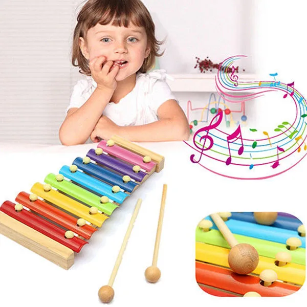 

Wooden 8 Tones Multicolor Xylophone Wood Musical Instrument Toys For Baby Kids 998