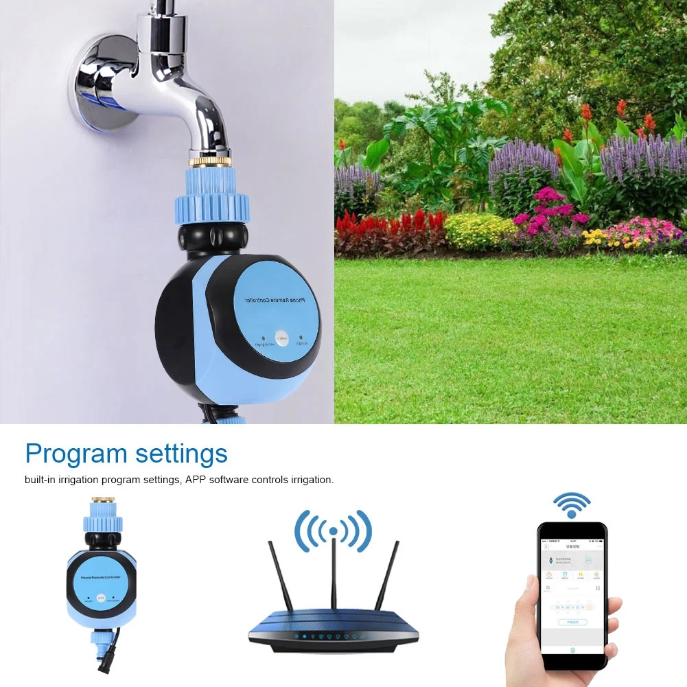 

Wi-Fi Remote Phone Control Water Timer Digital Automatic Electronic Garden Watering System Irrigation Supplies