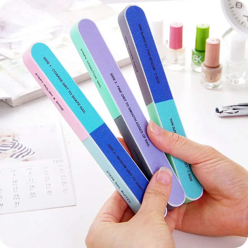 

2PCS/SET Six-sided Polishing File Nail Tool Creative Printing Nail File Sanding Professional Nail File Drop Shipping
