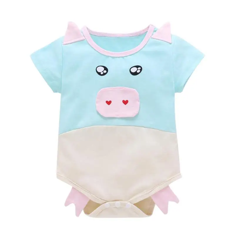 

Cute Baby Cartoon Animal Print Romper Newborn Summer Short Sleeve Jumpsuit