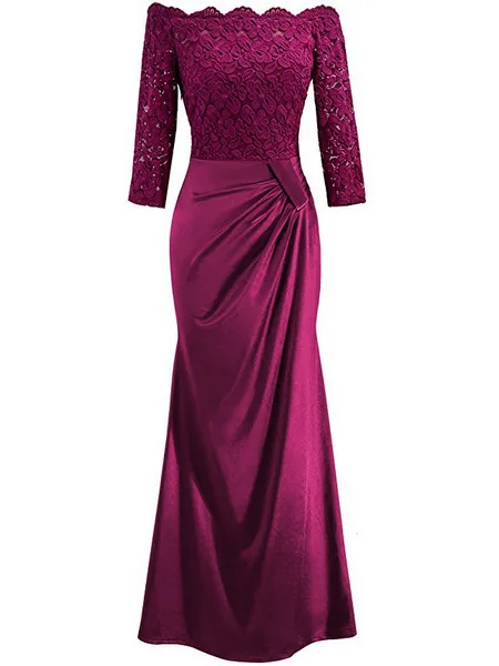 Evening Dresses Long 2018 Burgundy Off Shoulder Long Sleeve Mermaid New Arrival Evening Party Gowns Evening Dresses Long 2018 Burgundy Off Shoulder Long Sleeve Mermaid New Arrival Evening Party Gowns
