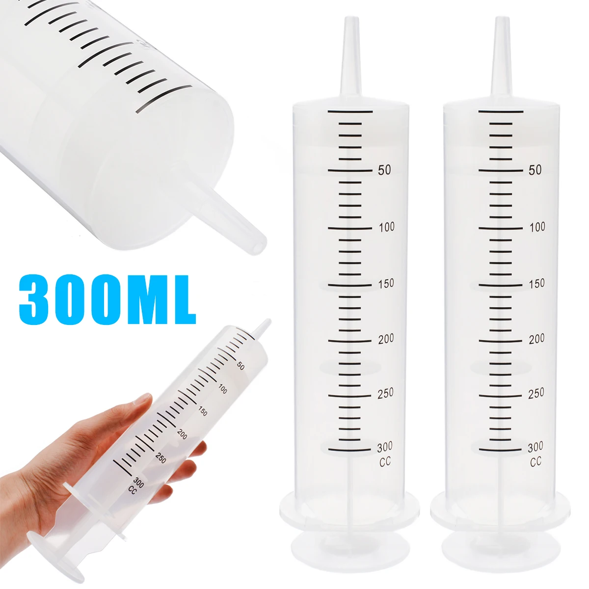 

300ml Large Reusable Hydroponics Syringe Plastic Nutrient Sterile Health Syringe Tools Cat Feeding Accessories