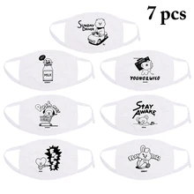 7 шт. хлопковая Пылезащитная маска для рта и лица аниме мультфильм Kpop звезда дизайн для женщин и мужчин муфельные маски со ртом для лица дропшиппинг