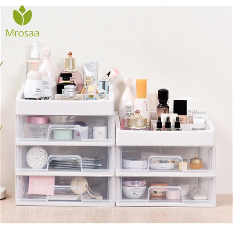 

Plastic Makeup Organizer Cosmetic Drawer Makeup Storage Box Container Nail Casket Holder Desktop Sundry Storage Case Bead Tools