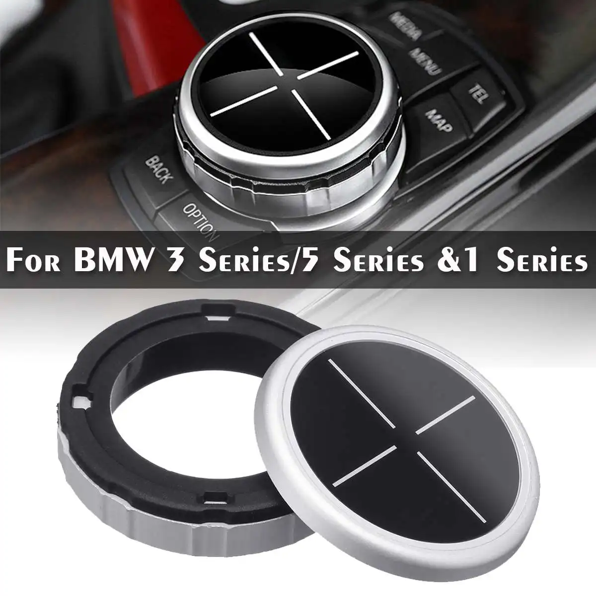 

Multimedia for Idrive Modification Black Button Cover Knob Cover For BMW F10 F20 F30 for iDrive Car Interior Mouldings