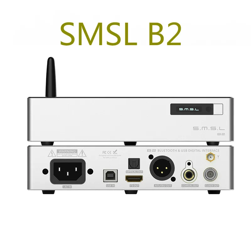 

SMSL B2 Desktop Digital DAC Audio Amp Hifi Bluetooth DAC USB DSD512 Decoder Optical Coaxial AES output