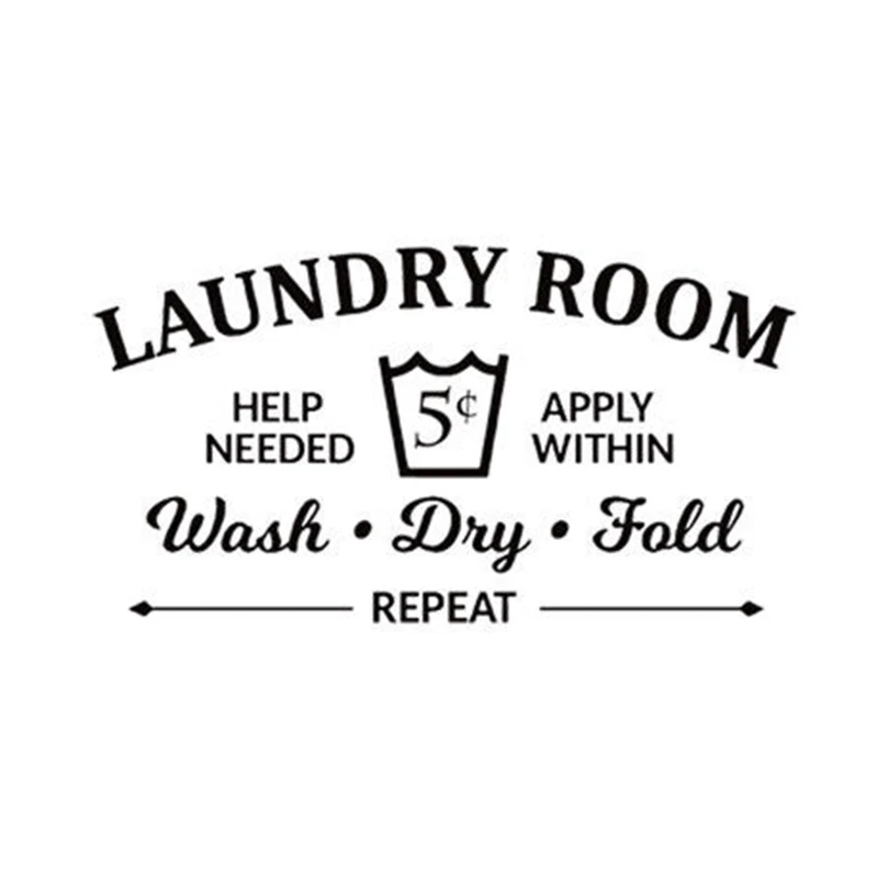 

Laundry Room Rules Wash Dry Fold Vinyl Wall Sticker Decor Decal Bathroom