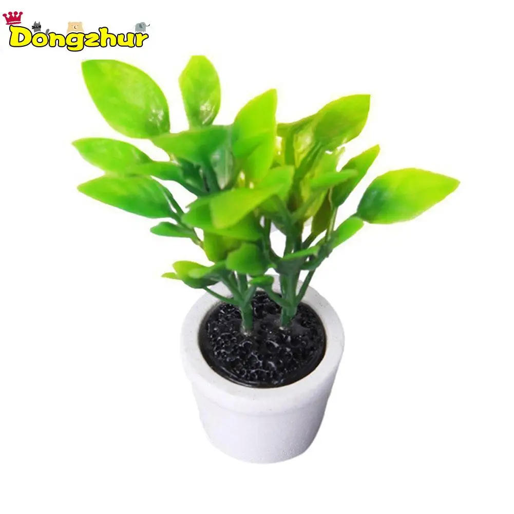

Green Miniature Accessories Mini Plastic Tree Potted Simulation Potted Plants Model Toys for 1:12 Doll House Decoration WWP4073