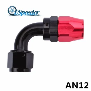 

ESPEEDER AN12 90 Degree Swivel Oil Fuel Line Fitting Adapter Aluminum Pipe Joints Oil Cooler Hose End Fitting Kit Car Connector
