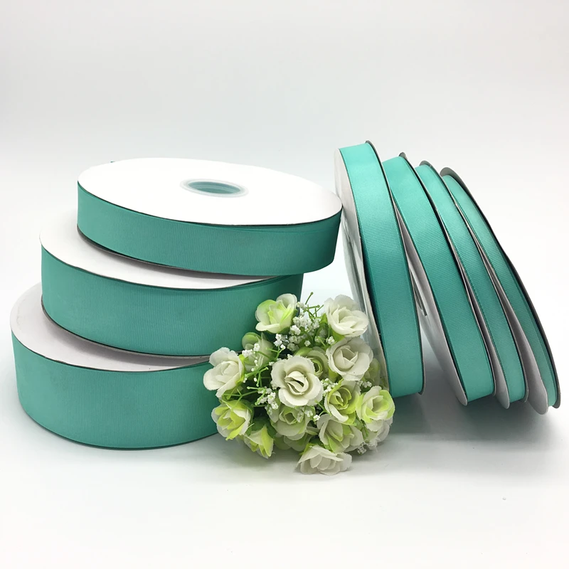 

5Yards Cyan 6mm 10mm 15mm 20mm 25mm 38mm 50mm Wide Monochrome Grosgrain Ribbon Hair Bows Wedding DIY Crafts