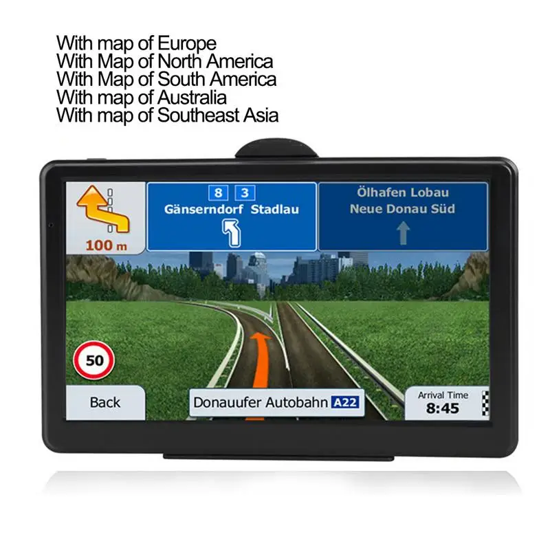 

7-Inch Truck Navigator Touch Screen GPS Car Navigation System RAM256M+ROM8GB FM AV-IN SAT NAV With Map Sun Visor