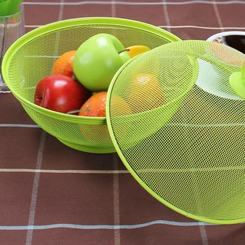 

BMBY-Random color Mesh Iron Fruit Basket Storage Kitchen Rack Storage Dining Table Decoration Collecting Box