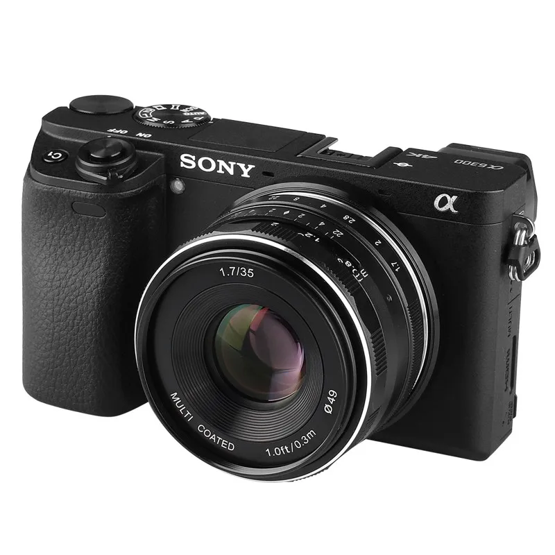 Meike объектив камеры MK 35mm F1.7 Большая диафрагма ручной фокусировки объектива для Sony