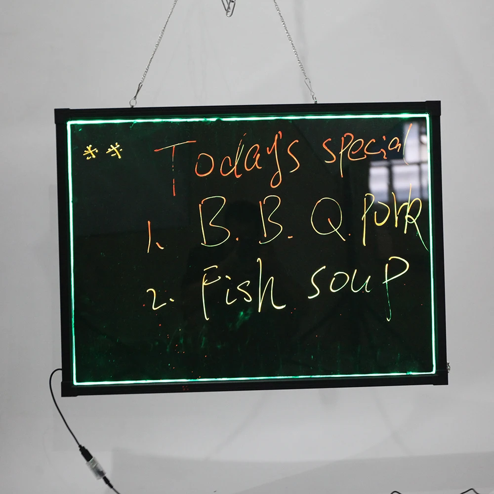 

1PCS New Erasable Neon Light Black LED Wirting Board with 8pcs Highlighters